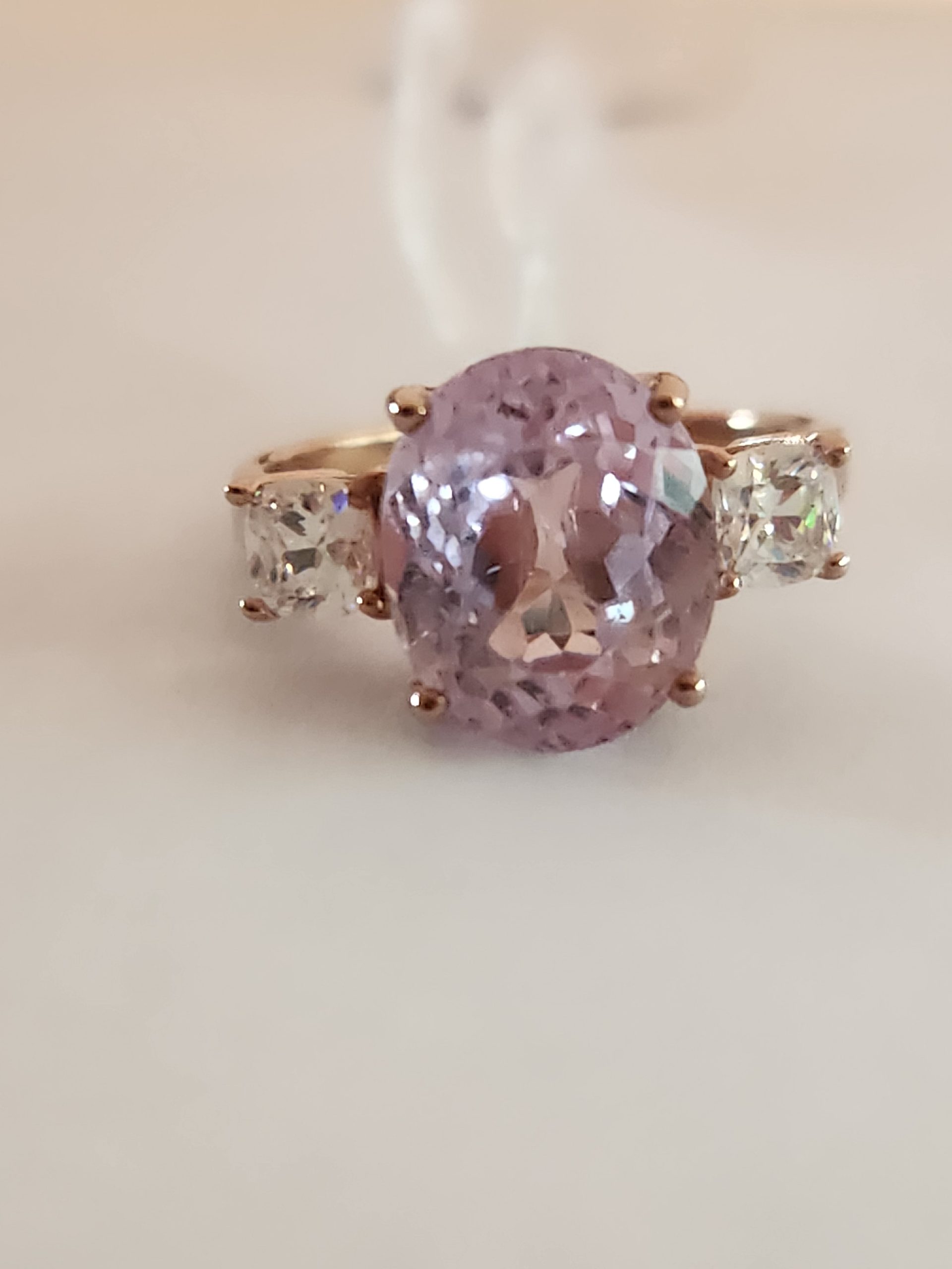 1.10 Carat Pink Topaz Ring with .10 ct. t.w. White Topaz in Sterling Silver  | Ross-Simons