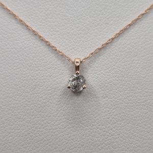 14kt Lady's Solitaire Diamond Pendant Featuring a .24ct Rd Br Diamond
