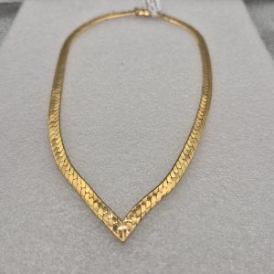 14kt Gold Lady's 20" 6mm Cleopatra "V" Necklace