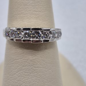 14kt Lady's Pyramid Design Channel Set Diamond Ring w/.75ctw