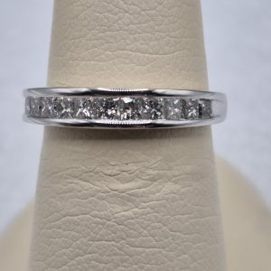 14Kt Gold Lady's Channel Set Princess Cut Diamond Ring w/.75ctw