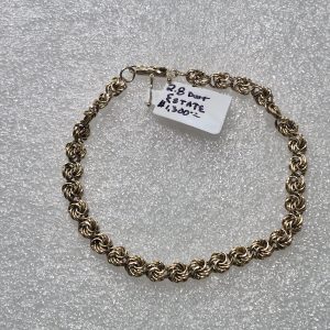 14kt Gold Lady's 7.5" Estate, Rose Link Fashion Bracelet