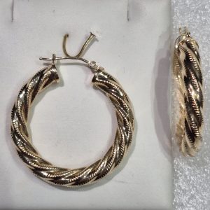 14kt Gold Lady's 30mm Fashion Hoop Earrings
