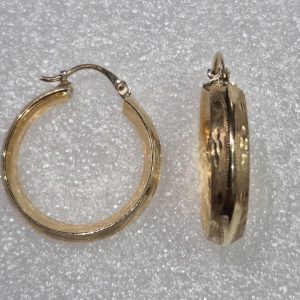 14kt Gold Lady's Fancy Hoop Fashion Earrings