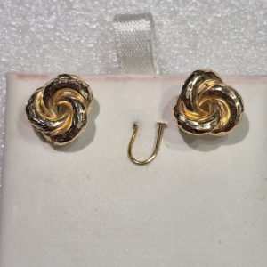 14kt Gold Lady's Diamond Cut Love Knot Earrings