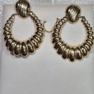 14kt Gold Lady's Door Knocker Fashion Earrings