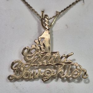 14kt Gold #1 Grand Daughter Pendant & Chain