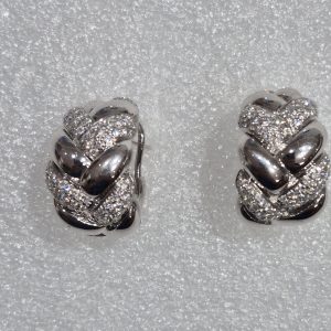 18kt Lady's Damiani Design Omega Back Fashion Diamond Hoop Earrings w/1.80ctw