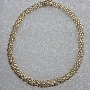 10kt Two Tone Gold 18" Domed Fashion Necklace Weighing 14.3dwt..