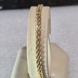 14kt Gold Lady's 7" Diamond Cut, Double Rope Bracelet that is 4mm Wide