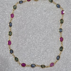 18kt Gold Lady's Multi Color Sapphire Fashion Bracelet