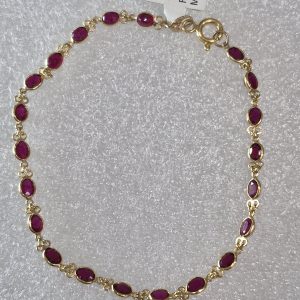 18Kt Gold Lady's Ruby Fashion Link Bracelet