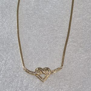 14kt Gold Lady's Fashion Heart Design Diamond Necklace w/.50ctw